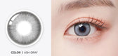 Romantea Betty Ash Gray Toric colored contact lens, 13.7mm graphic diameter, 3-6 Months wear