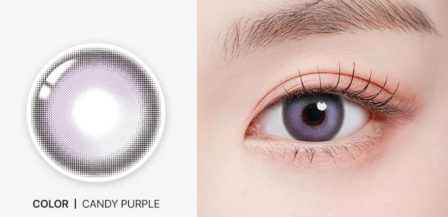 Romantea Bubbly Candy Purple Violet Toric colored contact lens, 13.9mm graphic diameter, 3-6 Months wear
