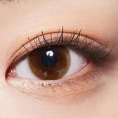 LensTown 17Again Brown — single-eye close-up showing the contact lens appearance