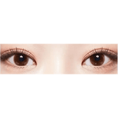 LensTown 17Again Brown — both eyes wearing the contact lenses