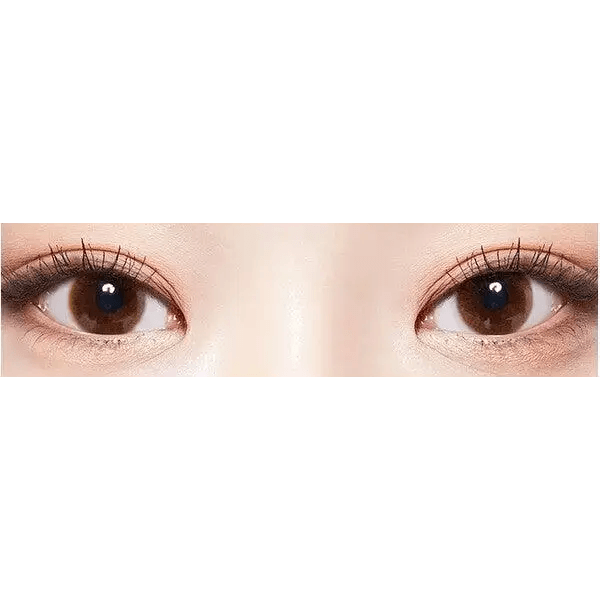 LensTown 17Again Brown — both eyes wearing the contact lenses