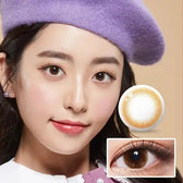 LensTown 17Again Brown — model portrait showing the contact lens look