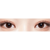 LensTown 17Again Choco — single-eye close-up showing the contact lens appearance