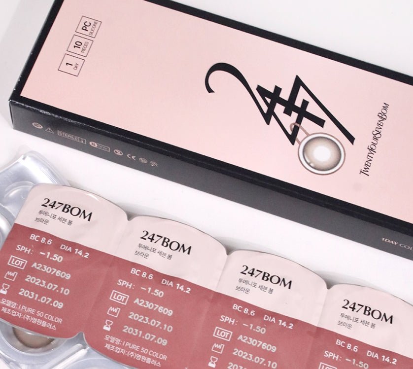 LensTown 247 Bom Brown (10p) colored contact lens, 13.4mm graphic diameter, Daily wear