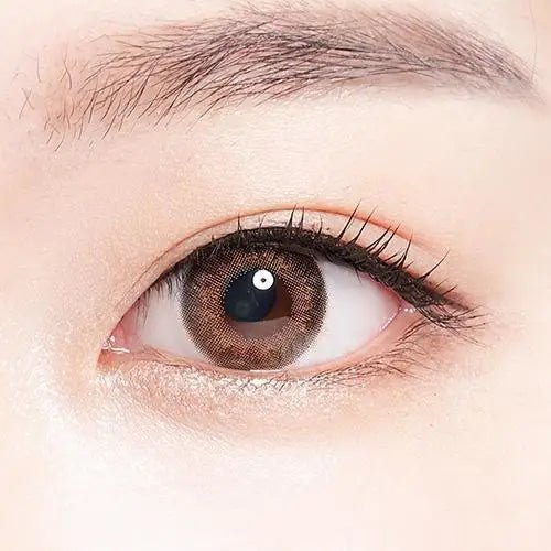 LensTown 247 Diary Brown (10p) — single-eye close-up showing the contact lens appearance