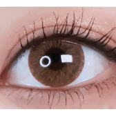 LensTown 247 Fit Brown (10p) — single-eye close-up showing the contact lens appearance