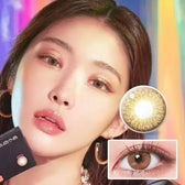 LensTown 247 Fit Brown (10p) — model portrait showing the contact lens look