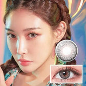 LensTown 247 Fit Gray (10p) — model portrait showing the contact lens look