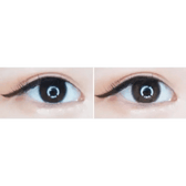 LensTown 247 With Me Brown (10p) — both eyes wearing the contact lenses