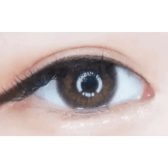LensTown 247 With Me Brown (10p) — both eyes wearing the contact lenses