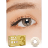 LensVery 3Brown colored contacts - on-eye and design reference collage