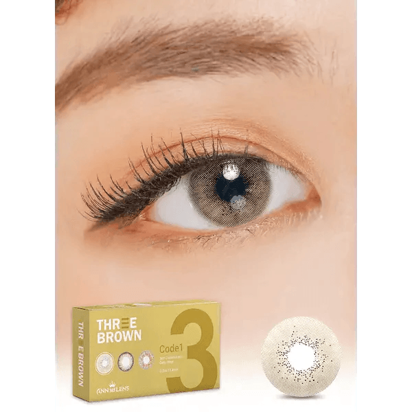 LensVery 3Brown colored contacts - on-eye and design reference collage
