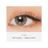 LensVery 3Brown Code1 colored contacts - on-eye close-up showing the color and design