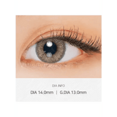 LensVery 3Brown Code2 colored contacts - on-eye close-up showing the color and design