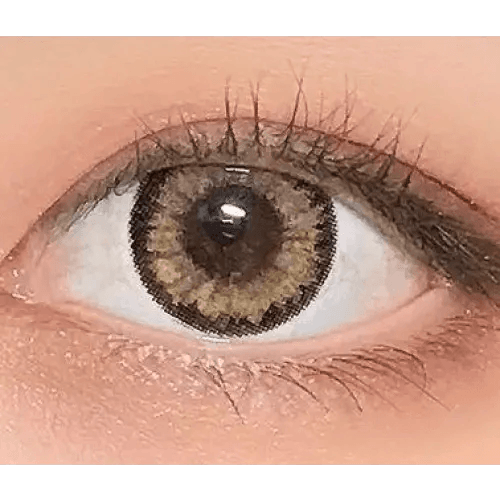 LensVery 3Brown Code2 colored contacts - on-eye close-up showing the color and design