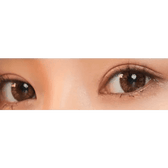 LensVery Add Brown — both eyes wearing the contact lenses