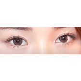 LensVery Add Brown — both eyes wearing the contact lenses