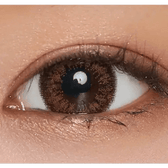LensVery Add Brown — single-eye close-up showing the contact lens appearance