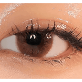 LensVery Add Choco — single-eye close-up showing the contact lens appearance