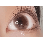 LensVery Add Choco — single-eye close-up showing the contact lens appearance
