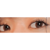 LensVery Add Choco — both eyes wearing the contact lenses