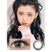 LensVery Add Gray — model portrait showing the contact lens look