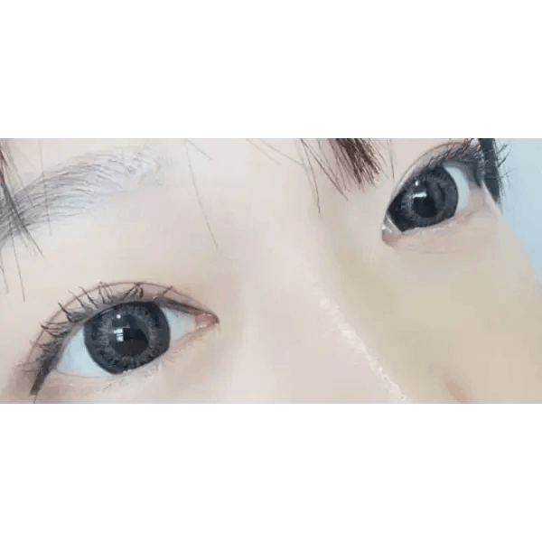 LensTown Back to Basic Avenue Deep Gray — both eyes wearing the contact lenses
