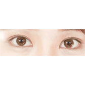 LensTown Back to Basic July Brown — both eyes wearing the contact lenses