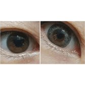 LensTown Back to Basic July Gray — both eyes wearing the contact lenses