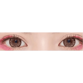 LensTown Back to Basic Macaron Brown — both eyes wearing the contact lenses