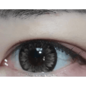 LensTown Back to Basic Macaron Brown — single-eye close-up showing the contact lens appearance