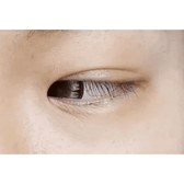LensTown Back to Basic Macaron Brown — single-eye close-up showing the contact lens appearance