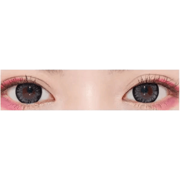LensTown Back to Basic Macaron Gray — both eyes wearing the contact lenses