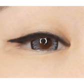LensTown Back to Basic Macaron Gray — single-eye close-up showing the contact lens appearance