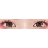 LensTown Back to Basic Macaron Pink — both eyes wearing the contact lenses