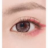LensTown Back to Basic Macaron Pink — single-eye close-up showing the contact lens appearance