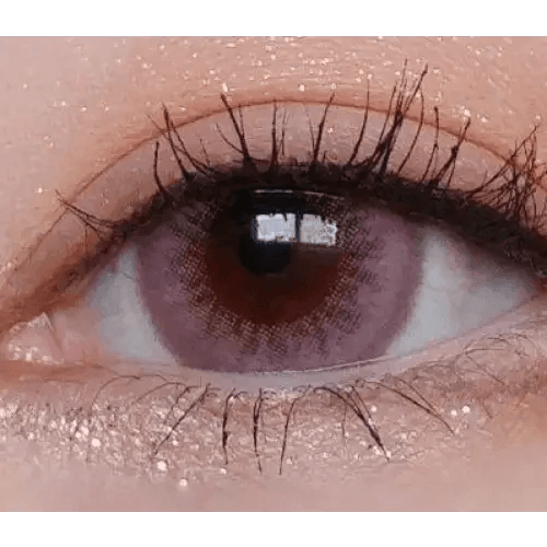 LensTown Back to Basic Street Ash Pink — single-eye close-up showing the contact lens appearance