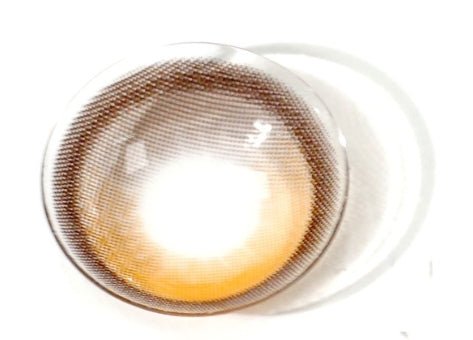 Olens Big Glowy Hazel Brown colored contact lens, 13.6mm graphic diameter, Monthly wear