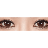 Olens Big Grang Grang Brown — both eyes wearing the contact lenses