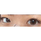 Olens Big Grang Grang Brown — both eyes wearing the contact lenses