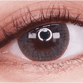 Olens Bigsome Gray — single-eye close-up showing the contact lens appearance