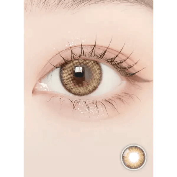 LensVery Blurry Sandy Brown colored contact lens, 13.3mm graphic diameter, Monthly wear