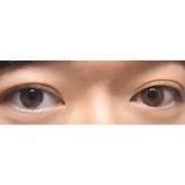 LensTown Breeze 2 Brown — both eyes wearing the contact lenses