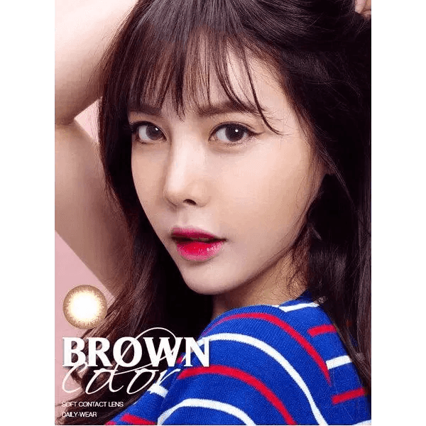 Olens BS 21 Brown — model portrait showing the contact lens look