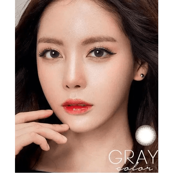 Olens BS 21 Gray — model portrait showing the contact lens look