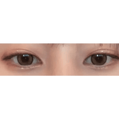 i-DOL Canna Roze Beige Brown 1Day (10p) — both eyes wearing the contact lenses
