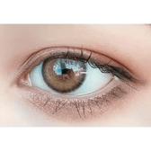i-DOL Canna Roze Beige Brown — single-eye close-up showing the contact lens appearance