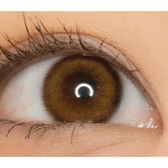 LensVery Celina Brown (10p) — single-eye close-up showing the contact lens appearance