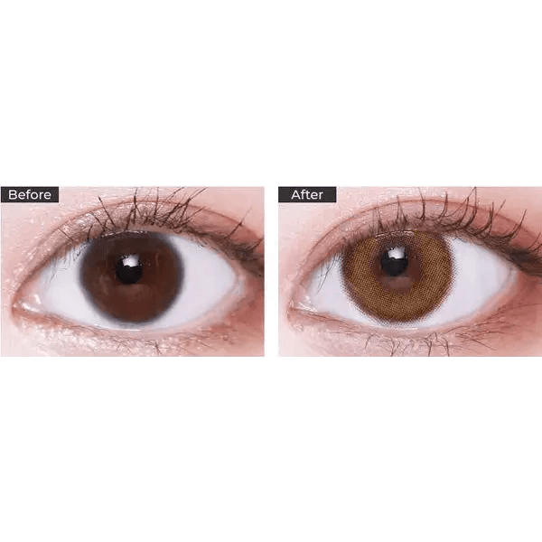 LensVery Celina Brown (10p) — contact lens appearance comparison