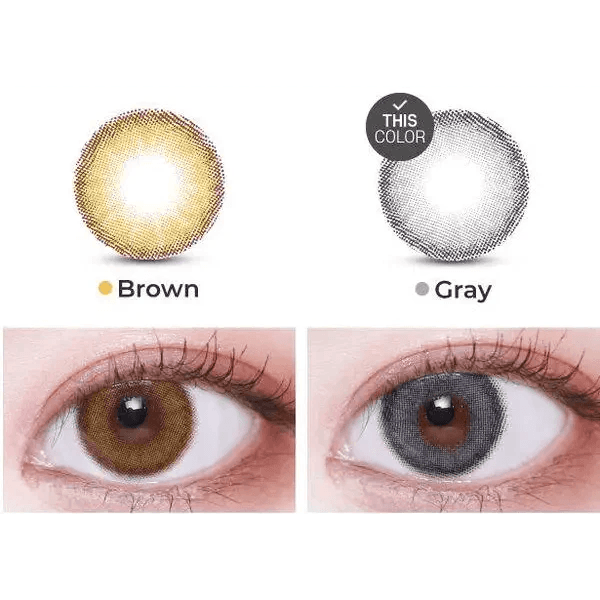 LensVery Celina Gray (10p) — contact lens appearance comparison